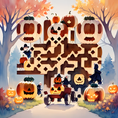 Halloween Pumpkin Watercolor QR Code for Flyers — image 1