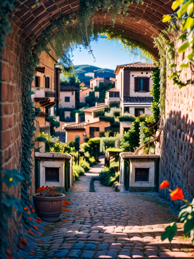 Ivy Arch Village Lane Photorealistic QR Code for Posters — image 1