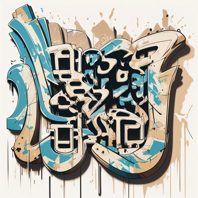 Wildstyle Graffiti Lettering QR Code for Apparel