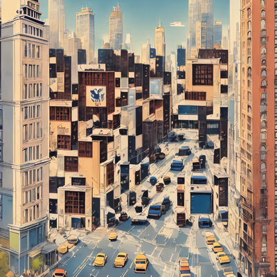 Comic Book City Street Taxi QR Code for Posters — image 1
