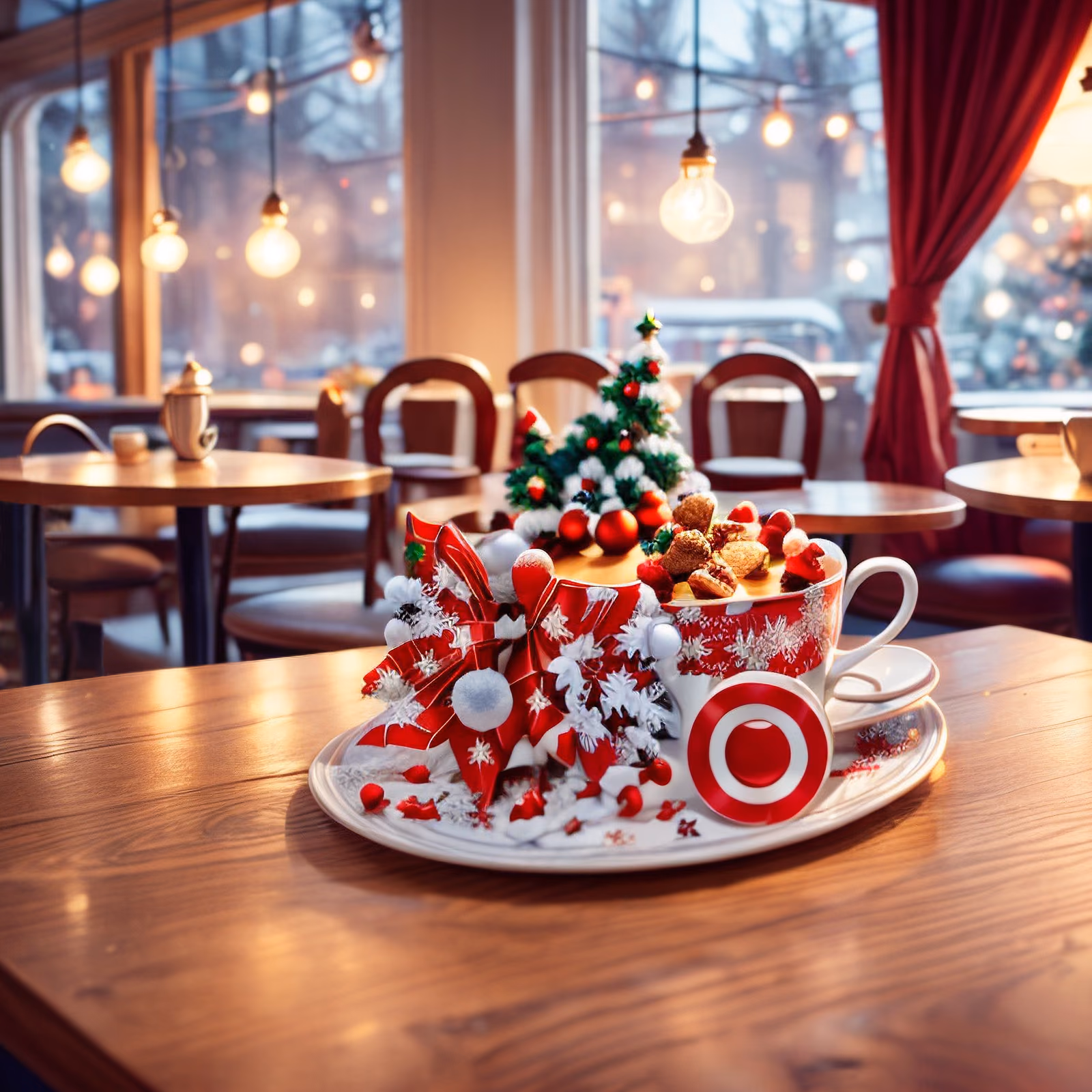 Christmas Cafe Teacup Photo QR Code for Table Tents — image 1