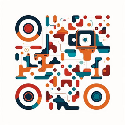 Abstract Geometric Vector Pattern QR Code for Posters