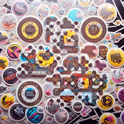Sticker Bomb Graffiti Badges Emblem QR Code for Stickers