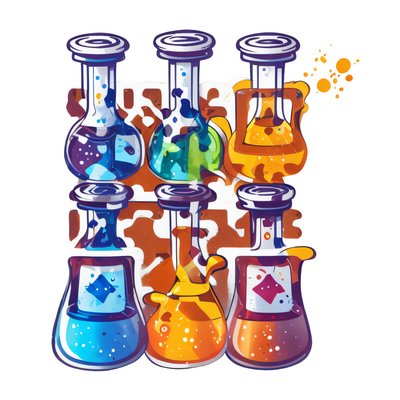 Chemistry Flasks Vector Sticker QR Code for Stickers