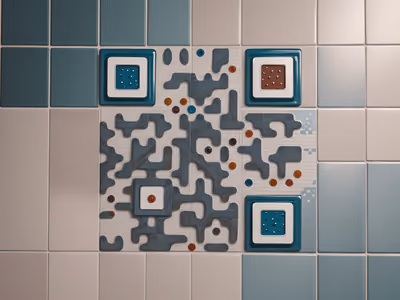 Glazed Ceramic Tile Wall Pattern QR Code Art — image 1