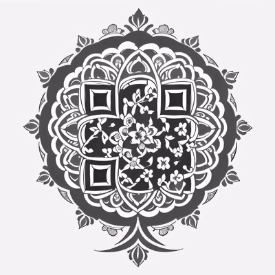 Floral Petal Mandala Tattoo Flowers QR Code for Temporary Tattoos — image 1