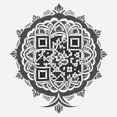 Floral Petal Mandala Tattoo Flowers QR Code for Temporary Tattoos