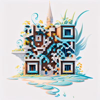Overgrown Brick House Game Art QR Code for Posters — image 1