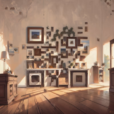 Sunlit Interior Digital Painting QR Code Art — image 1