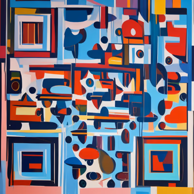 Abstract Cubist Geometric Painting QR Code Art — image 1