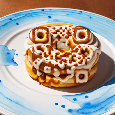 Iced Cinnamon Roll Watercolor QR Code for Restaurant Menus — image 1