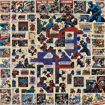Comic Book Cover Collage QR Code Poster