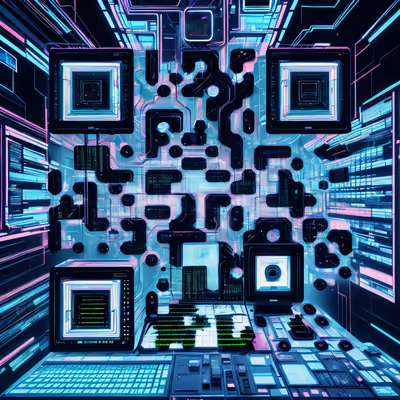 Glitch Control Room Cyberpunk QR Code for Posters — image 1