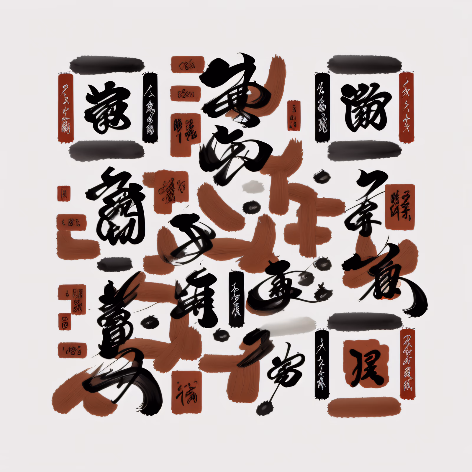 日本汉字毛笔书法二维码艺术 — 图片 1