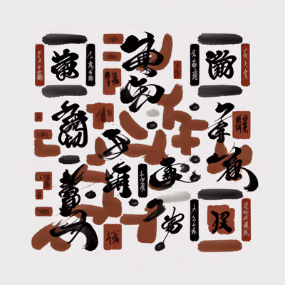 日本汉字毛笔书法二维码艺术 — 图片 1