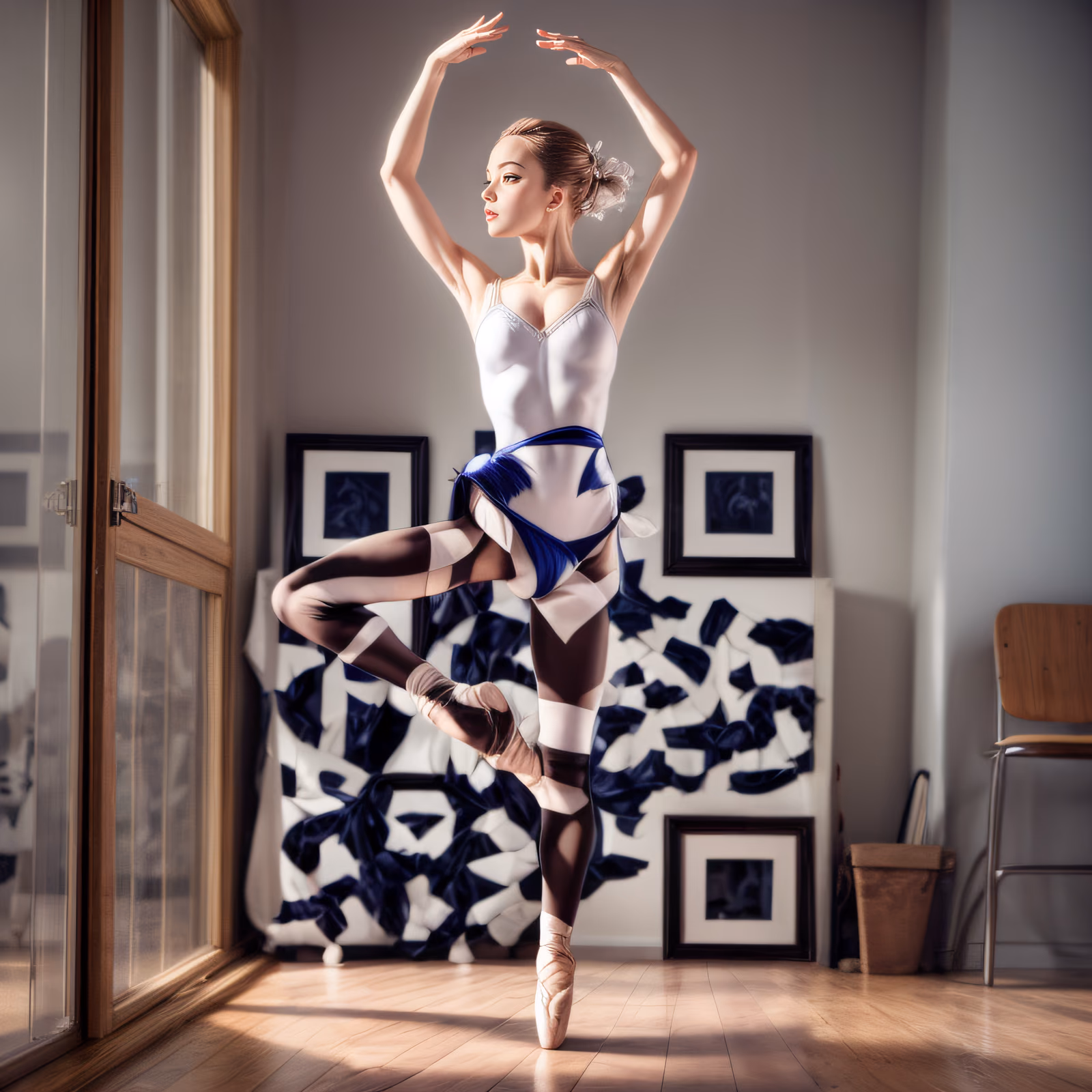Балерина в студии: фотореалистичное QR-код искусство — изображение 1