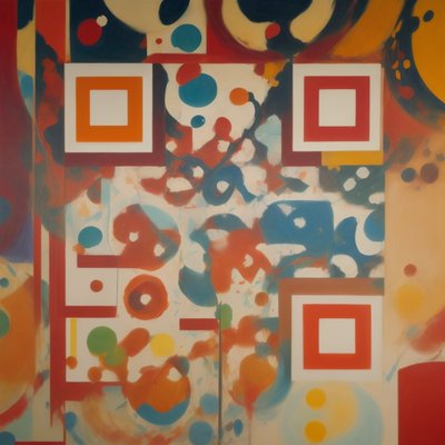 Abstract Expressionist Painting QR Code Art