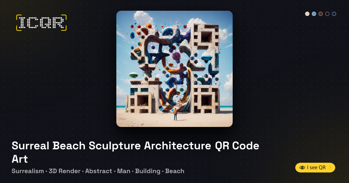 Surreal Beach Sculpture Architecture QR Code Art • ICQR