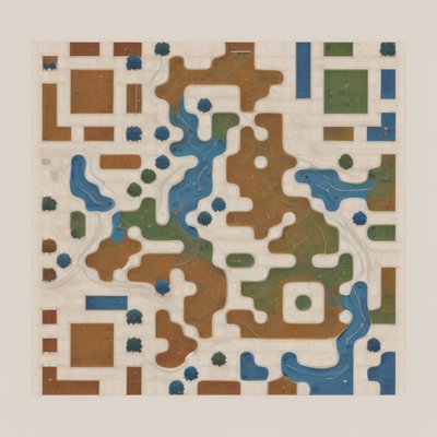 River Map Flat Vector QR Code Art