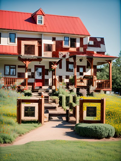 Red Roof Farmhouse Photo QR Code for Posters