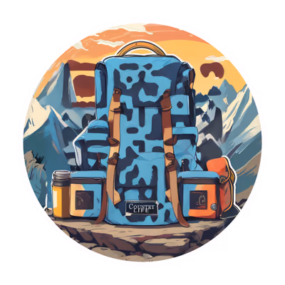 Adventure Backpack Mountain Vector QR Code for Stickers — image 1