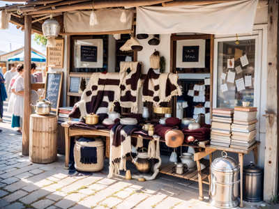 Rustic Market Stall Photorealistic QR Code for Storefront Displays — image 1