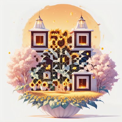Sunflower Valley Game Art QR Code Art
