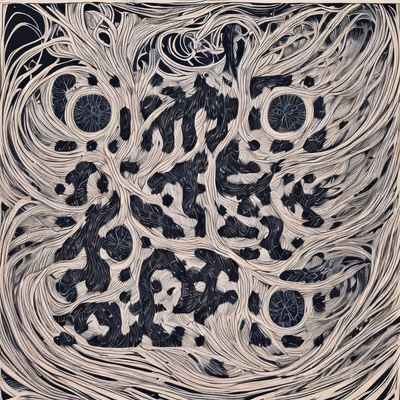 Swirling Woodcut Linework Zentangle QR Code Art — image 1