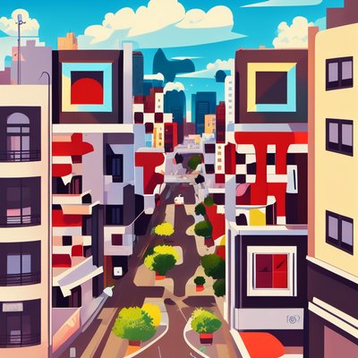 Buenos Aires Street Vector Poster QR Code for Posters