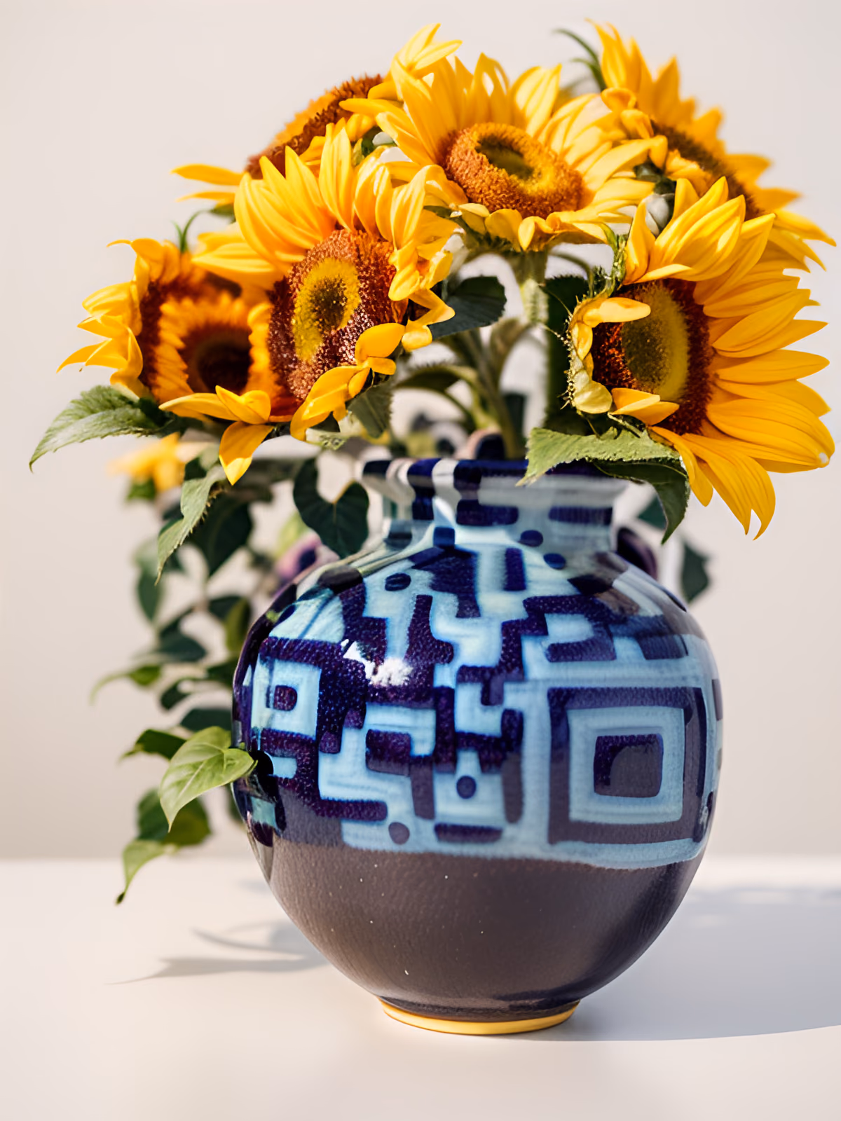 Sunflower Vase Photo QR Code Art — image 1