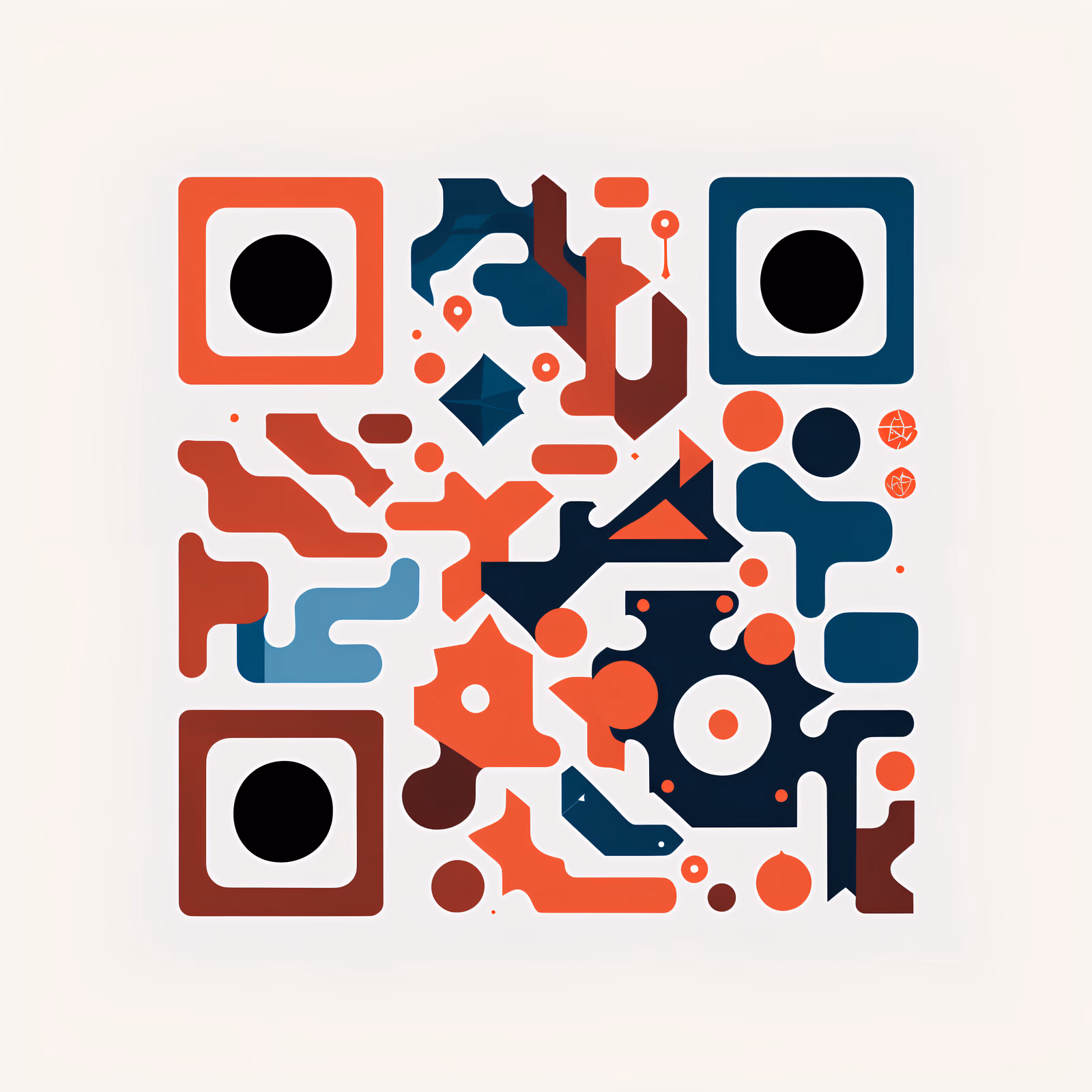 Chunky Abstract Shapes Flat Design QR Code for Posters — image 1