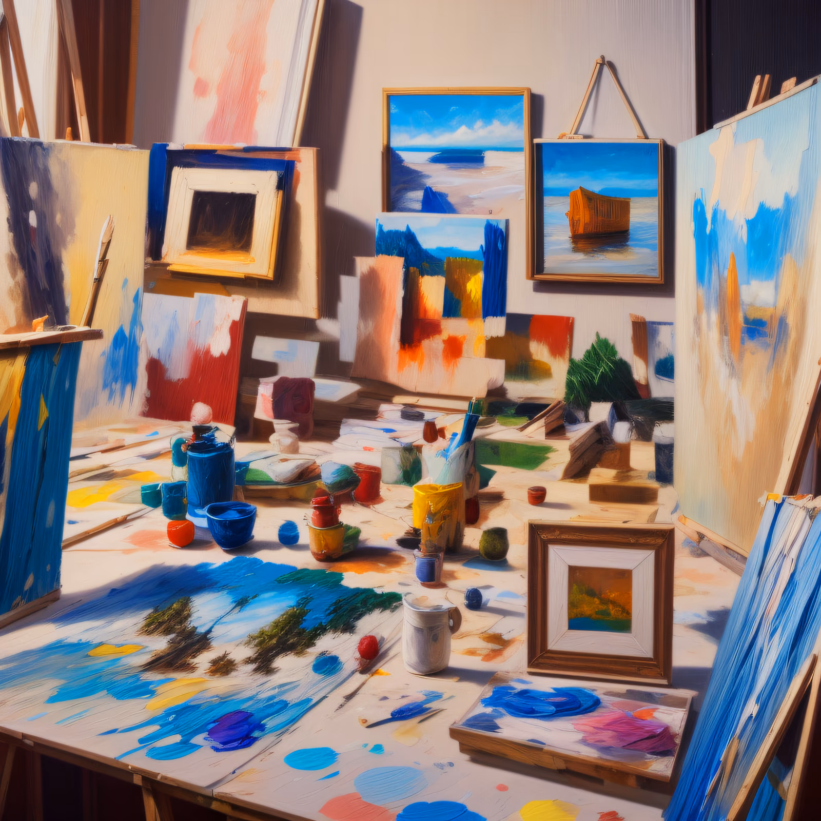 Artist Studio Oil Painting QR Code Art — image 1