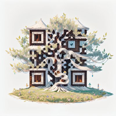 Willow Tree House Game Art QR Code Art