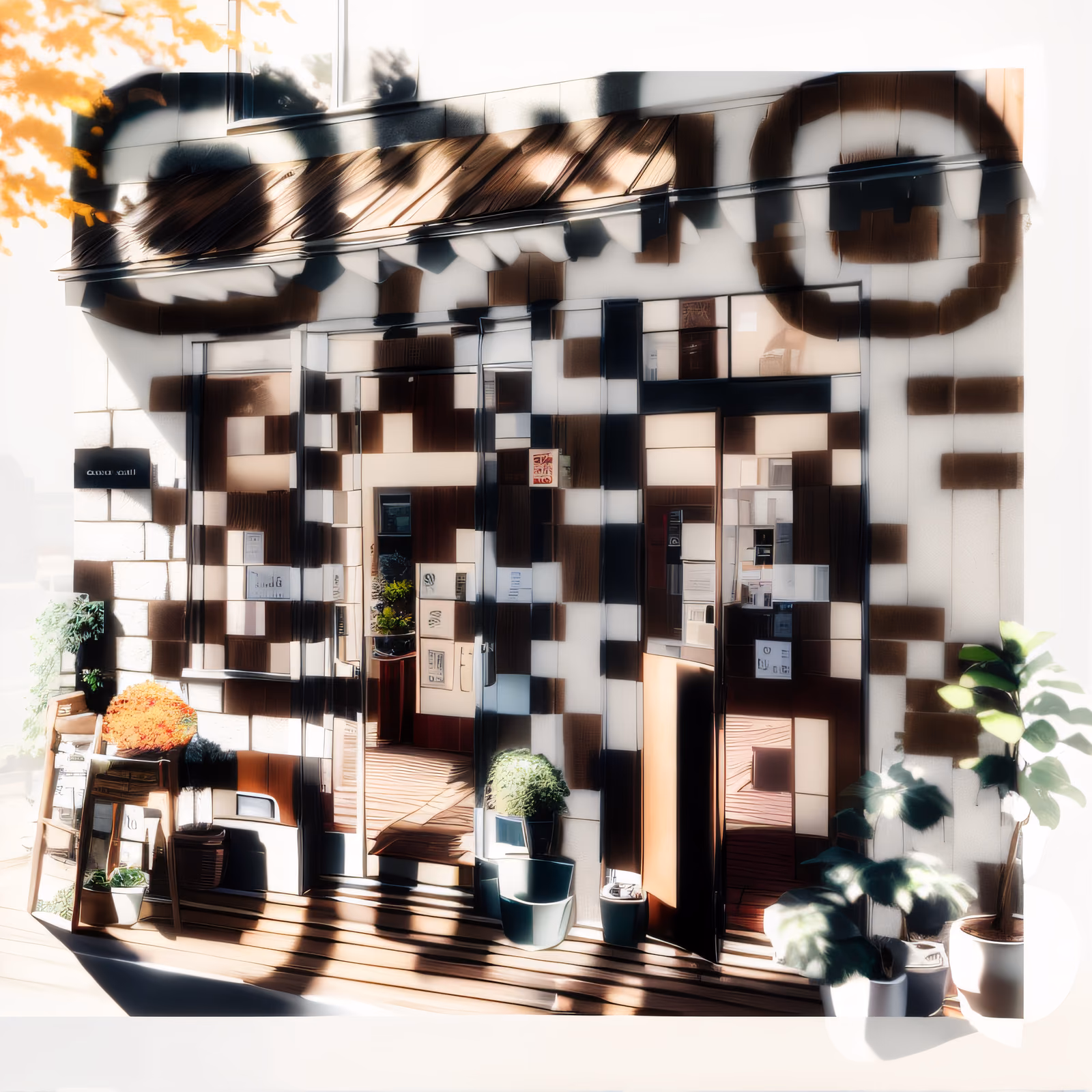 Autumn Shopfront Digital Painting QR Code for Storefront Displays — image 1