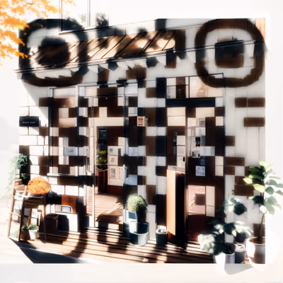 Autumn Shopfront Digital Painting QR Code for Storefront Displays — image 1