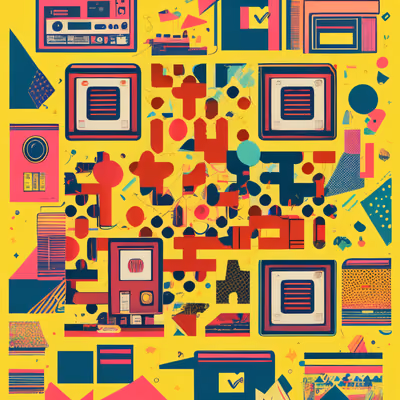 Ретро электроника 90-х в стиле поп-арт: QR-код для постеров — изображение 1