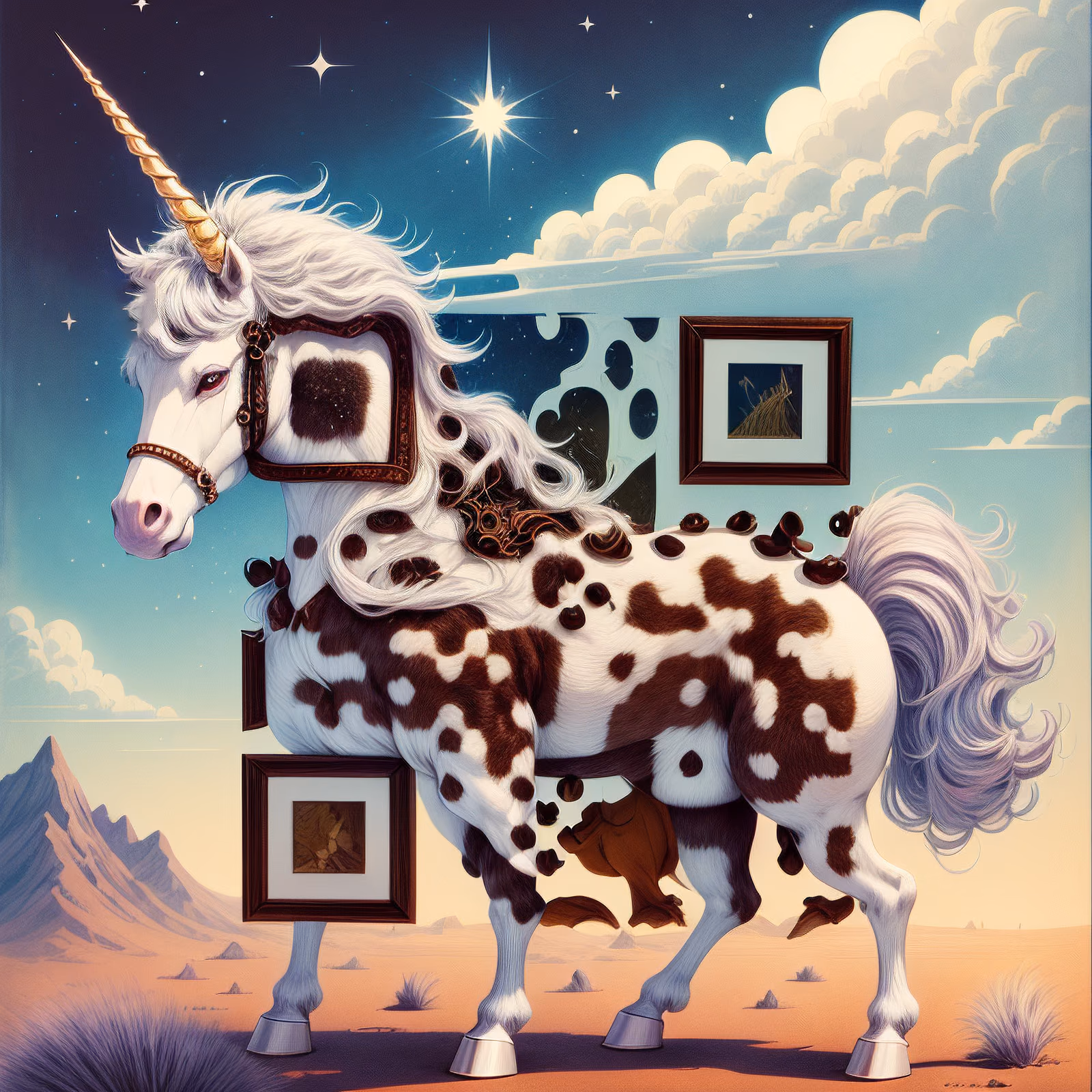 Пятнистый единорог из книги сказок: QR-код для обложек книг — изображение 1