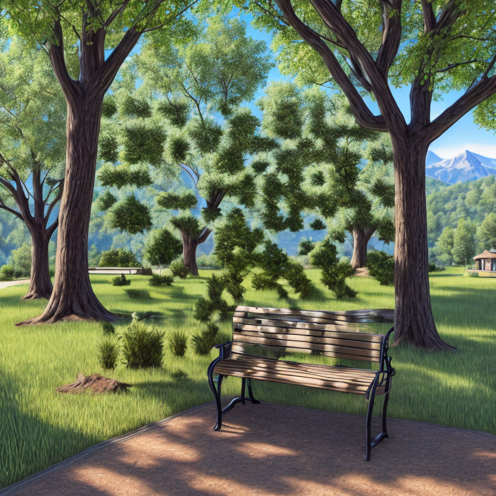 Park Bench Photorealistic QR Code Art — image 1