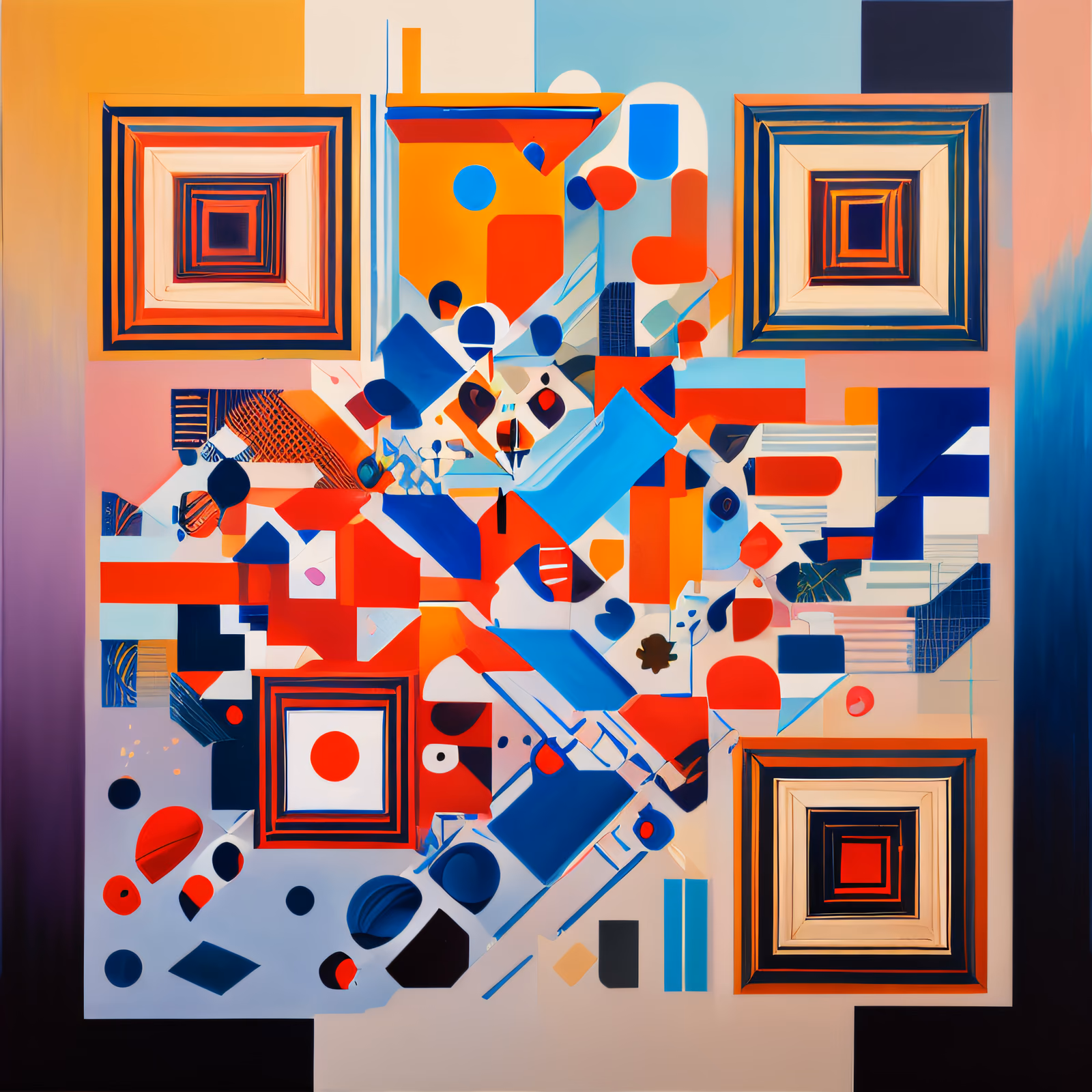 Geometric Abstract Painting Pattern QR Code Art — image 1