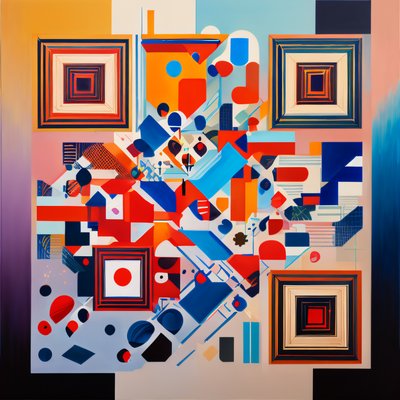 Geometric Abstract Painting Pattern QR Code Art