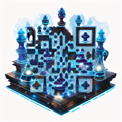 Светящаяся шахматная доска, изометрический QR-код для стикеров — изображение 1