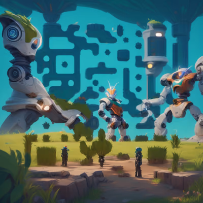 Giant Robots Game Concept Art QR Code for Posters — image 1