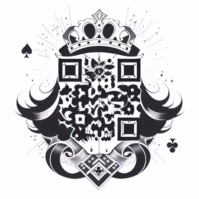 Crowned Skull Tattoo Ink QR Code for Temporary Tattoos — image 1