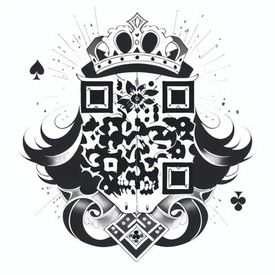 Crowned Skull Tattoo Ink QR Code for Temporary Tattoos