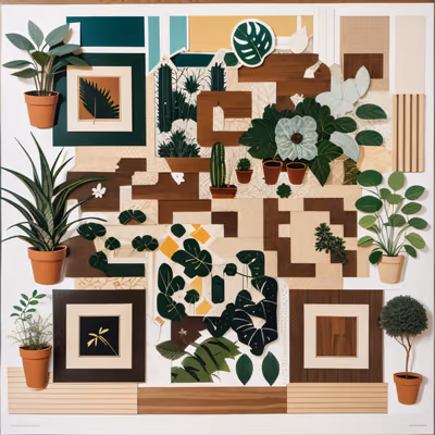 Houseplant Paper Collage QR Code Art — image 1