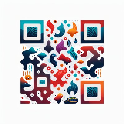 Underwater Fish Vector QR Code for Posters