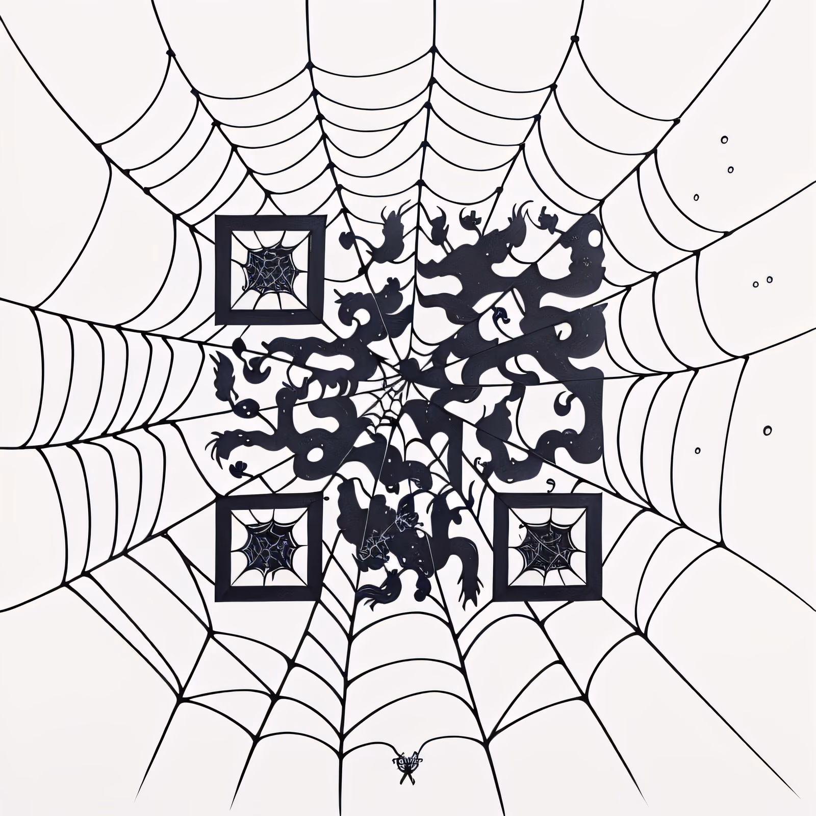 Spiderweb Ink Tattoo Style QR Code for Posters — image 1