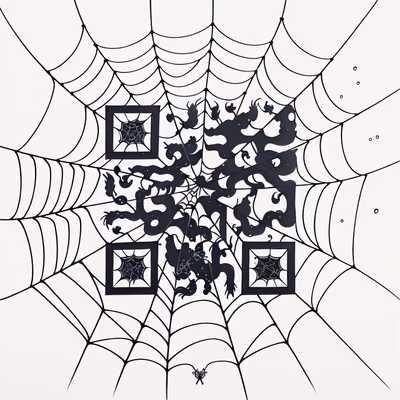 Spiderweb Ink Tattoo Style QR Code for Posters — image 1