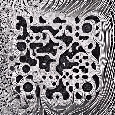 Swirling Ink Zentangle Black & White QR Code Art — image 1
