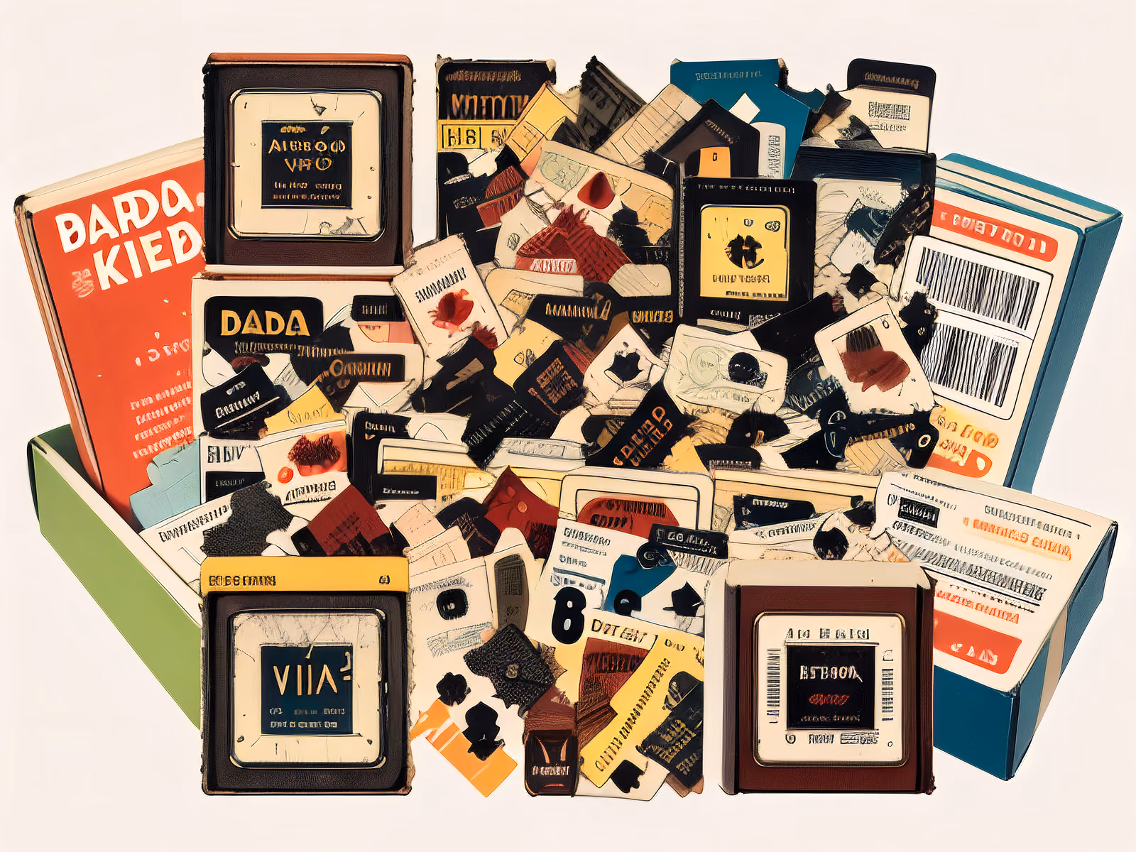 Vintage Matchbox Collage QR Code for Packaging — image 1